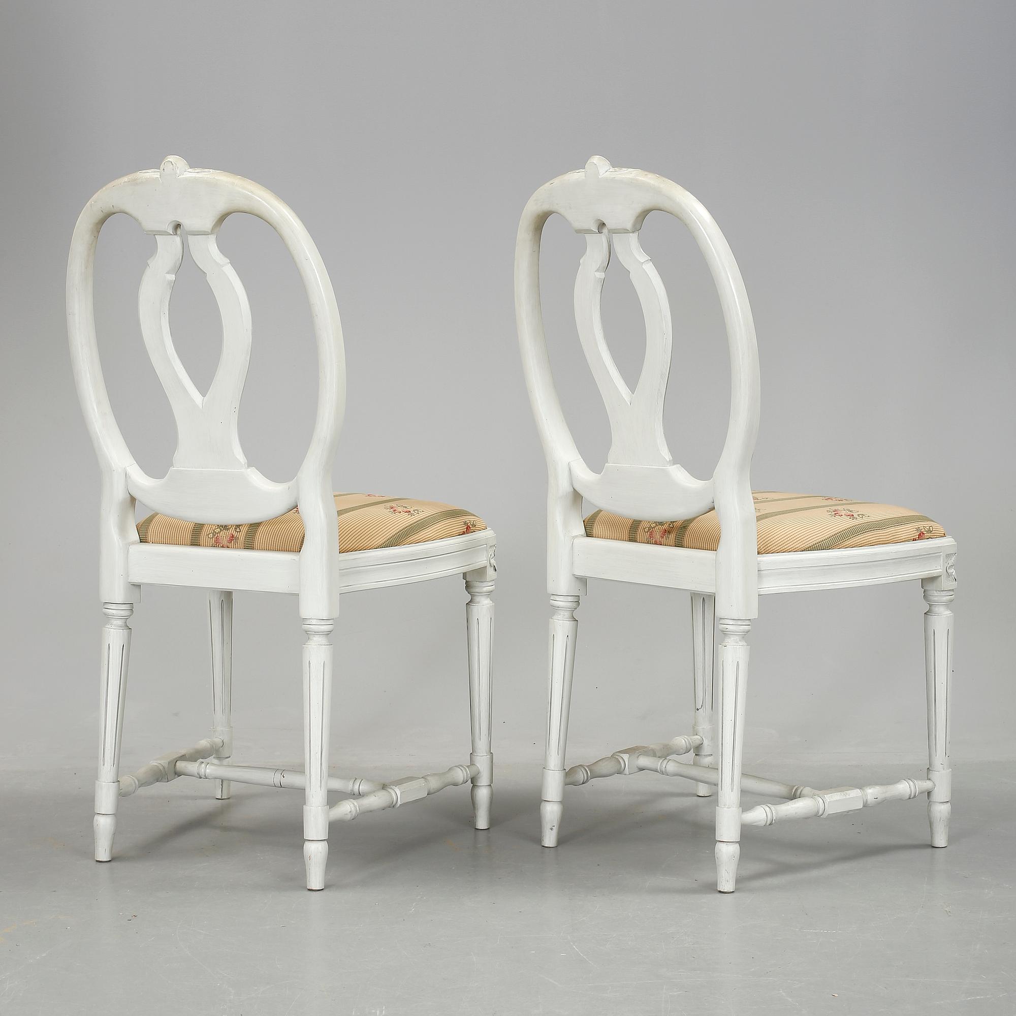 STOLAR, 8 stycken, gustaviansk stil, modern tillverkning.