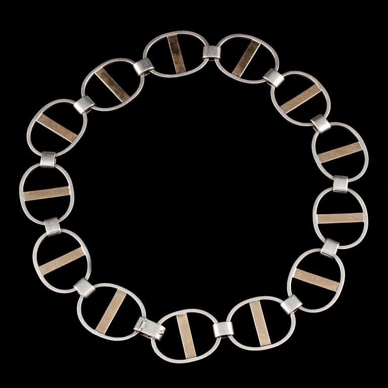 A Sigurd Persson sterling necklace and bracelet, Stockholm 1979.