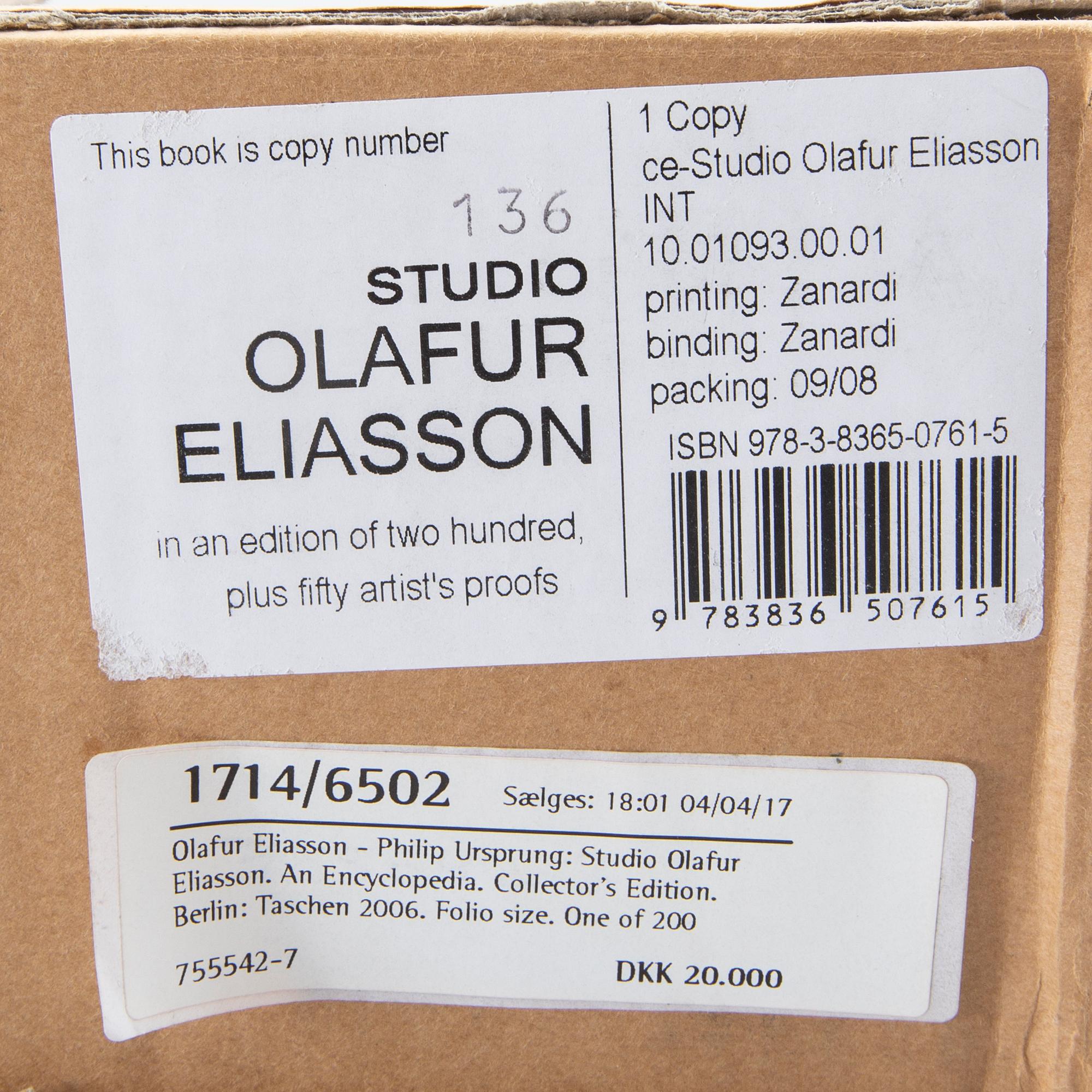 Philip Ursprung/Olafur Eliasson, bok Taschen signerad och numrerad 136/200.