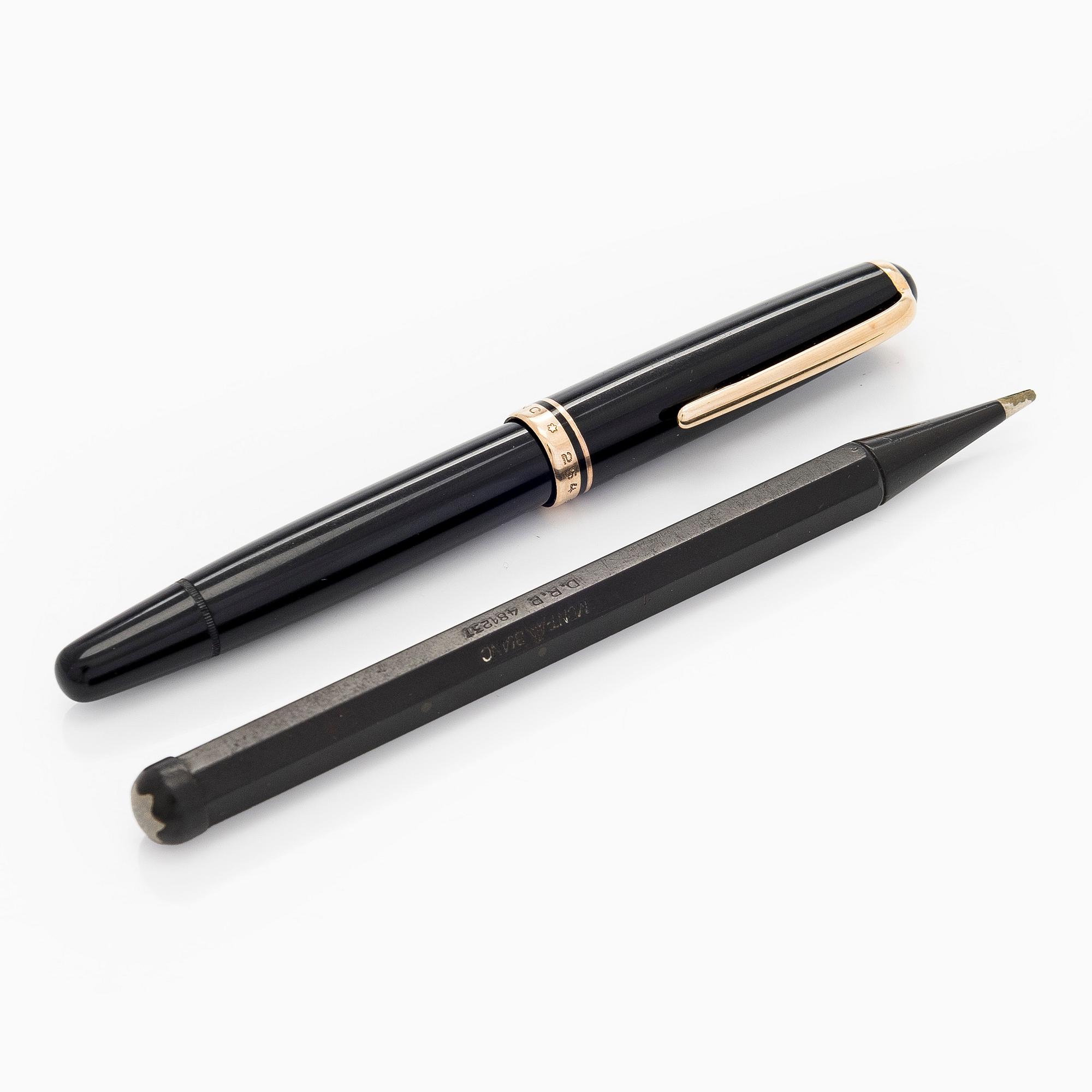 Montblanc, reservoarpenna, nr 254, samt stiftpenna, D.R.P. 481237.