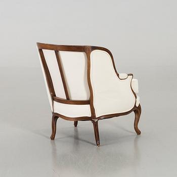 BERGÈRE/FÅTÖLJ Louis XV-stil 18/1900-tal.