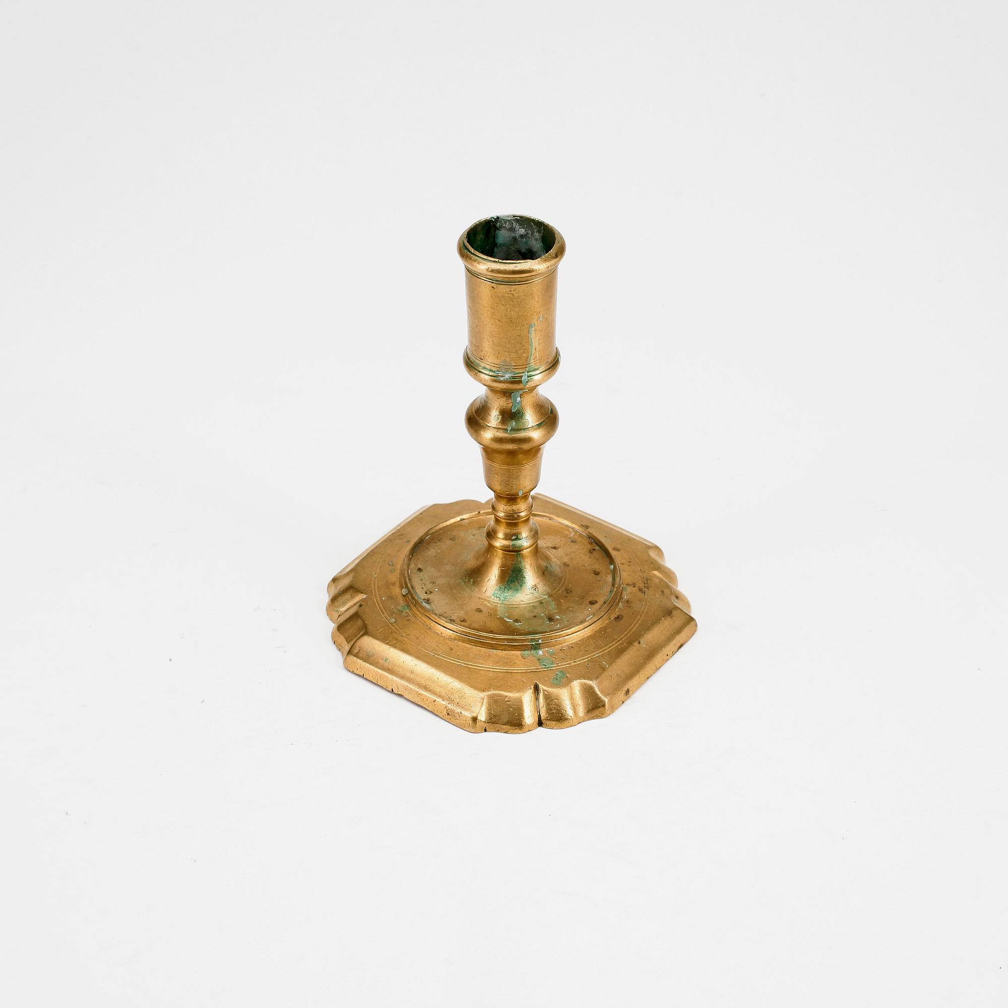 LJUSSTAKE, mässing, senbarock, 1700-talets mitt.