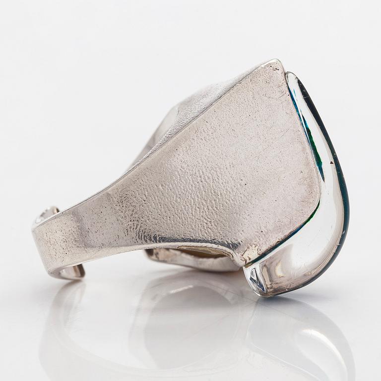 Björn Weckström, a sterling silver and acrylic ring 'Darina's tear' for Lapponia 1974.