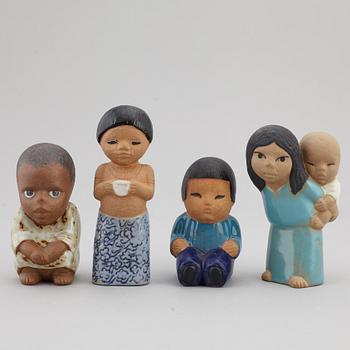 LISA LARSON, figurer, 8 st, stengods, Gustavsberg.