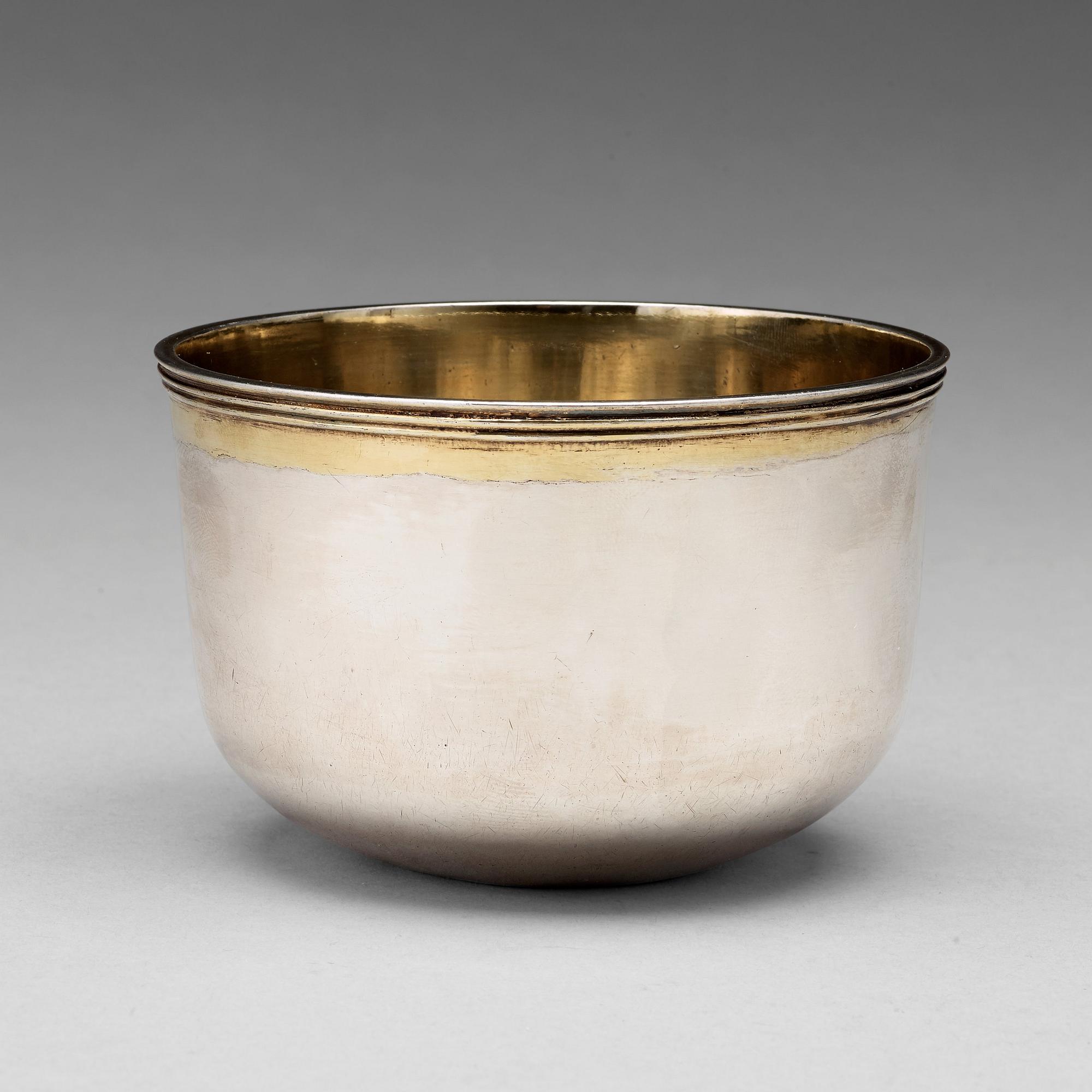 A Swedish 18th century parcel-gilt silver tumbler, mark of Andreas Reutz, Göteborg 1779.