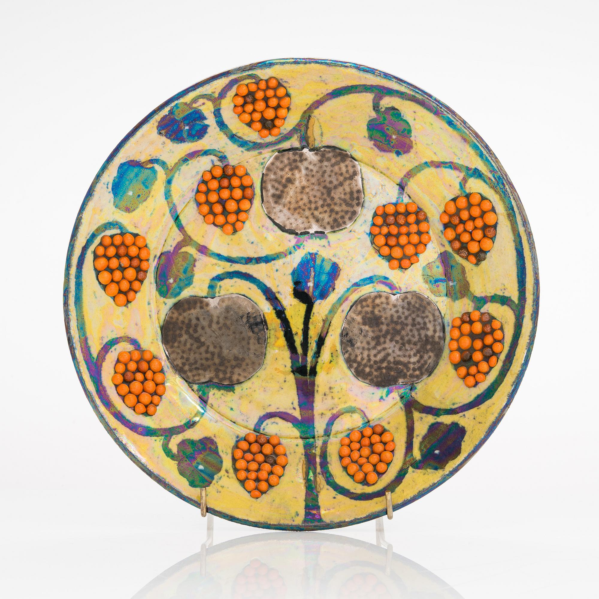 Birger Kaipiainen, koristelautanen, signeerattu Kaipiainen Arabia.