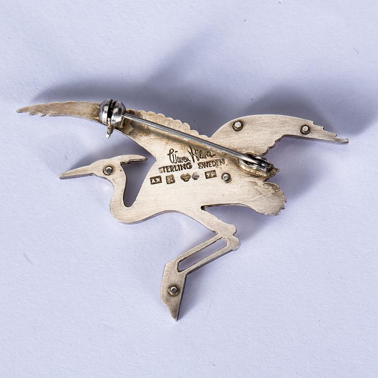 BROSCH, sterlingsilver, Wiwen Nilsson, Lund, 1973.