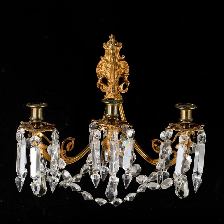 VÄGGAPPLIQUER, oscarianska, 1800-talets andra hälft.