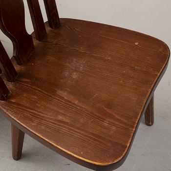 A set of four pine chairs, 1930's-40's.