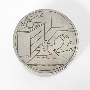 Sylvia Stave, attributed to, Jar, pewter, C. G. Hallberg, Stockholm 1933.