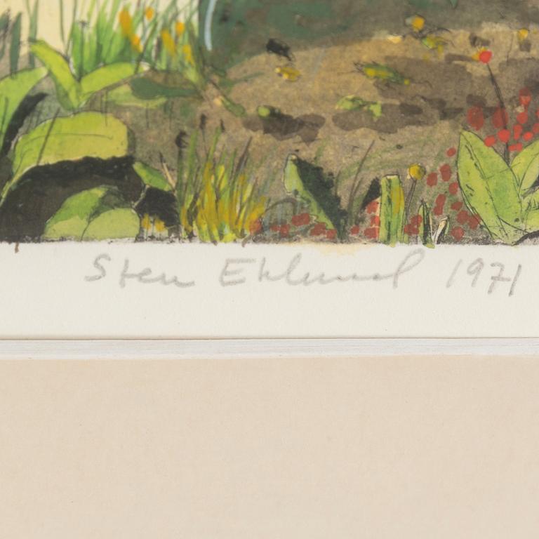 STEN EKLUND, färgetsning, signerad.