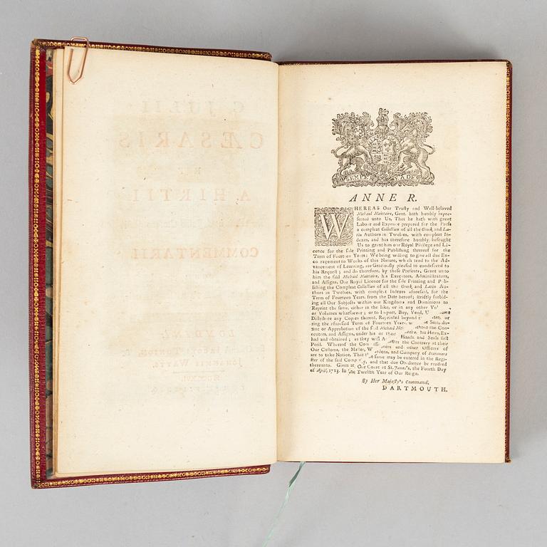 Julius Caesar (1716), attractively bound, possibly by Payne.