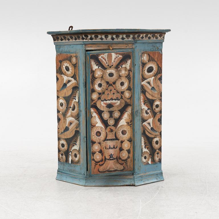 A painted wall cabinet, Sweden, 19th Century.