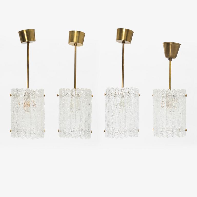 Carl Fagerlund, ceiling lamps, 4 pcs, Orrefors, second half of the 20th century.