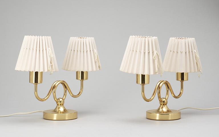 A pair of Josef Frank brass table lamps, Svenskt Tenn, model 2483/1.