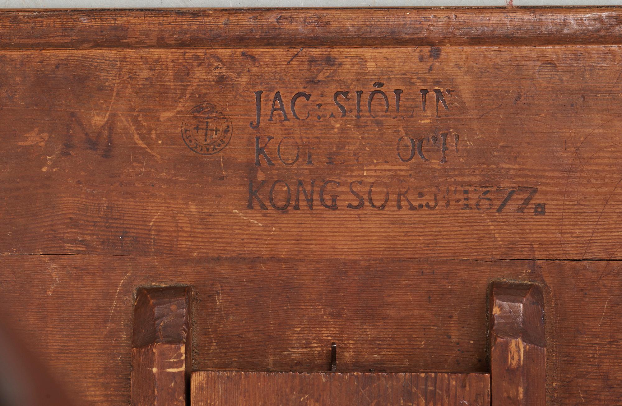 FÄLLBORD, Jacob Sjölin (mästare i Köping och Kungsör 1767-1785).