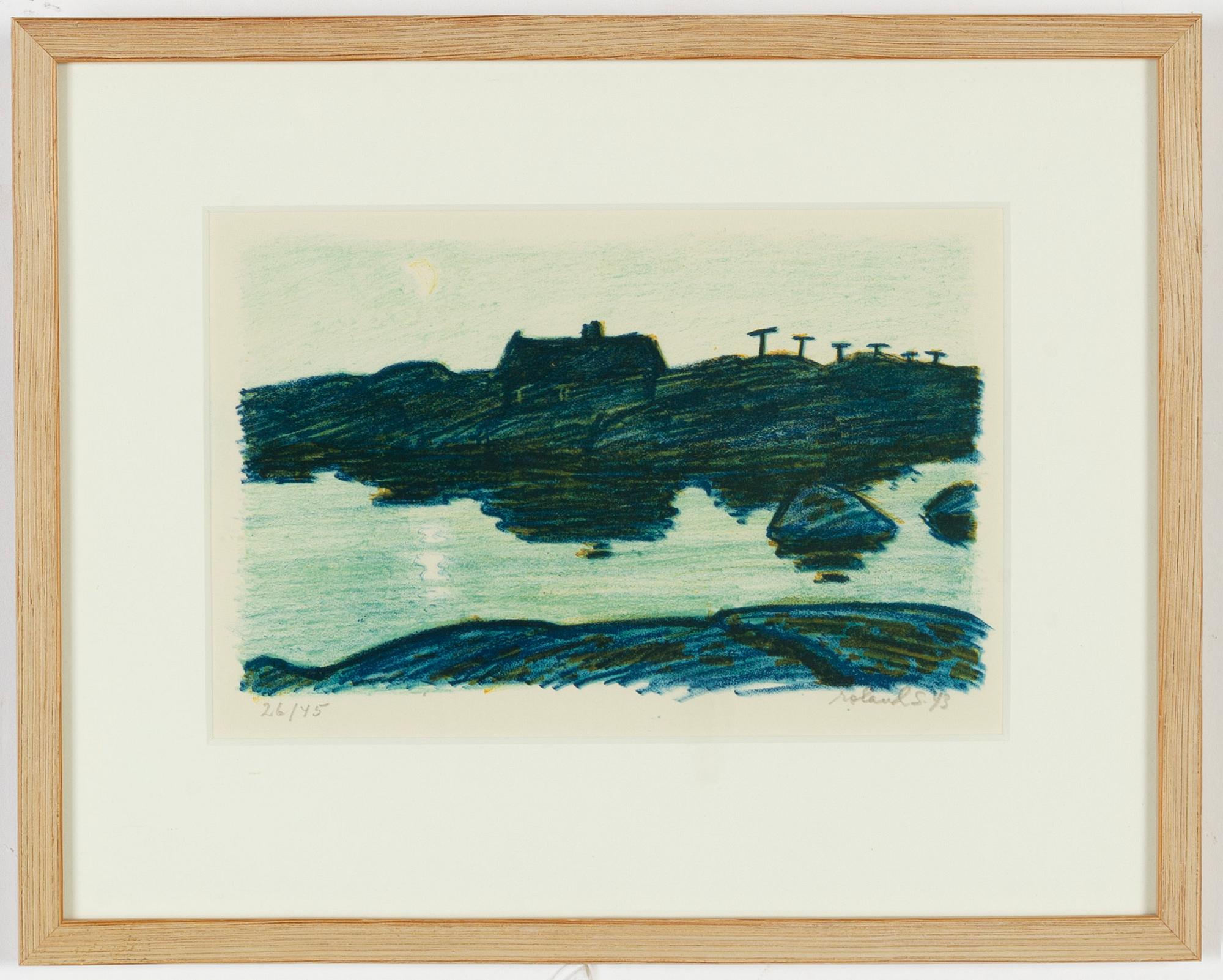 Roland Svensson, 2 färglitografier, signerade, daterade och en numrerad 26/45.