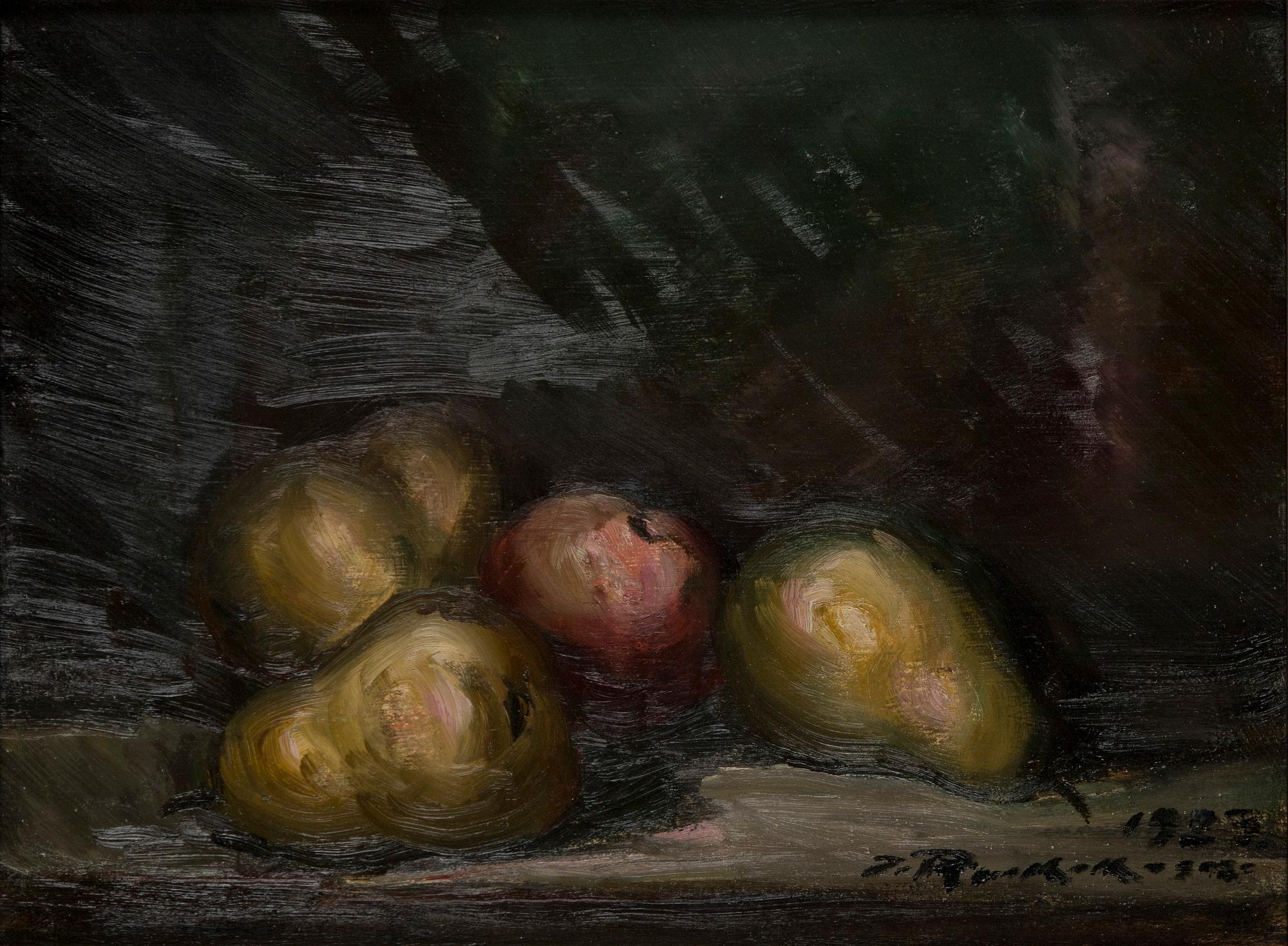 Jalmari Ruokokoski, Still Life with Pear and Apple.
