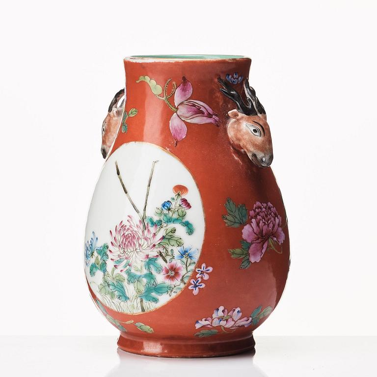 A famille rose vase, Republic with Guangxu mark.