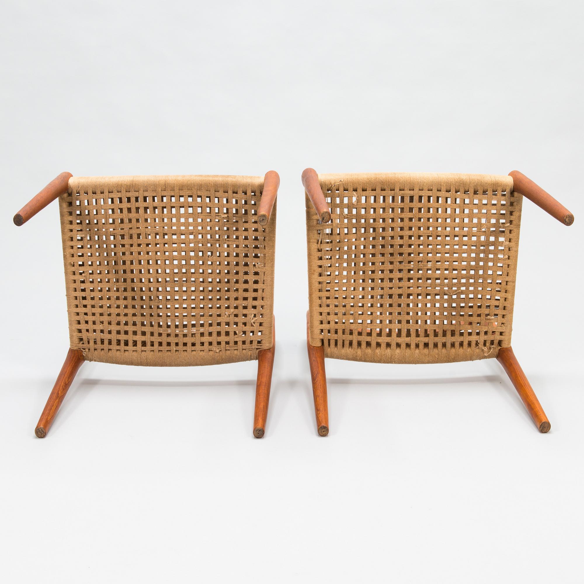 Niels Otto Møller, stolar, 6 st, modell 77, J.L. Møllers Møbelfabrik, Danmark, 1960-tal.