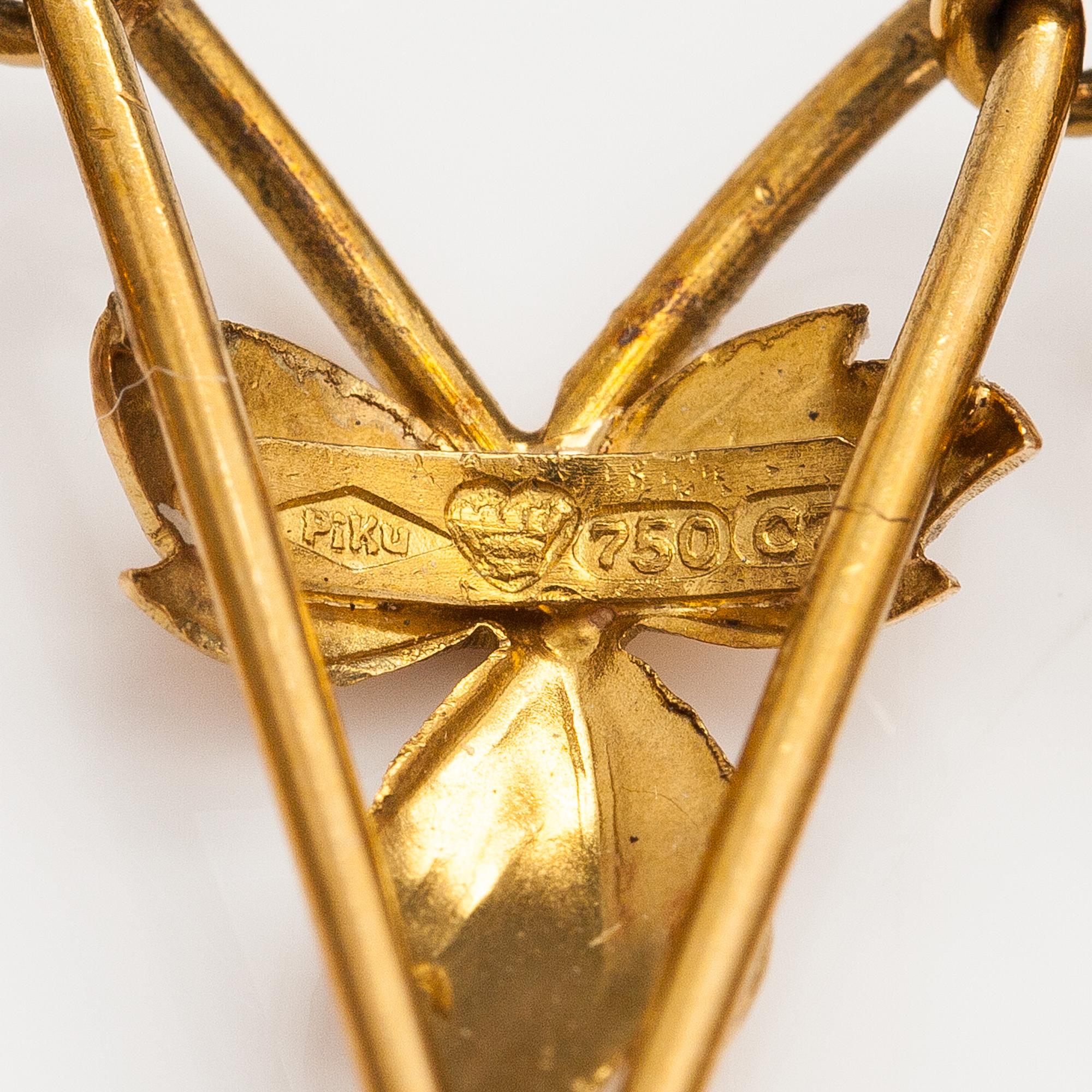 Kaulakoru, 18K kultaa, akvamariineja. Pirkan kulta, Tampere 1956.