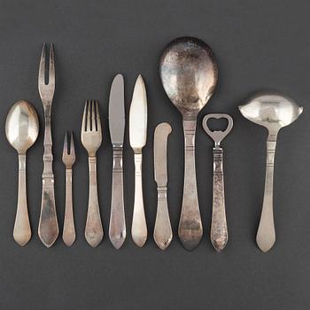 GEORG JENSEN, a sterling silver set of 92 pcs of "Continental" flatware, Copenhagen, post 1945.