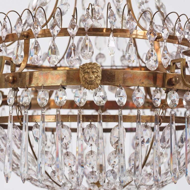 A Gustavian seven-light chandelier, second part of the 18th century.