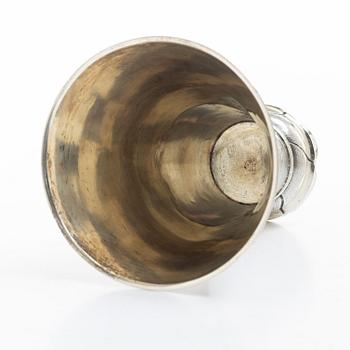 A Swedish early 19th century parcel-gilt silver beaker, mark of Olof Hellbom, Stockholm 1810.