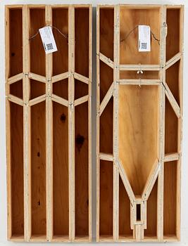 THOMAS QVARSEBO, 2 delar, väggrelief, trä, signerad.