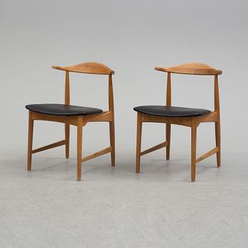 A pair of 1960's 'Danske' oak armchairs by Erik Wörtz IKEA.