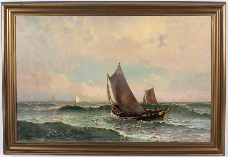 Arvid Ahlberg, At sea.