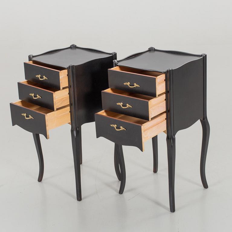 TWO BEDSIDE TABLES.