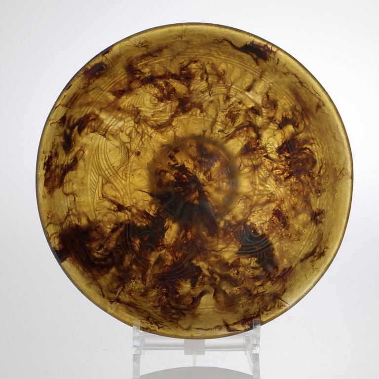 A Francois-Emile Décorchement marbled bowl, France 1920's.