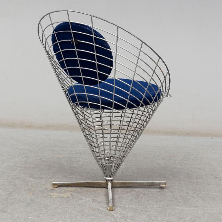 VERNER PANTON, a 'Wire Cone' chair, Denmark.