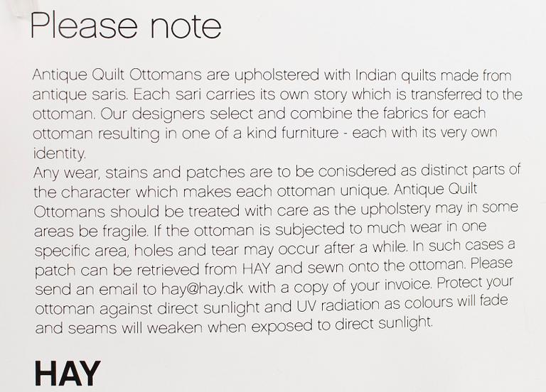 HAY 'Antique quilt ottoman'.