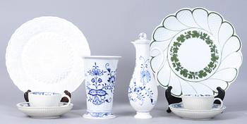 PARTI PORSLIN, sex delar, Meissen.