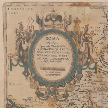 ABRAHAM ORTELIUS, kartta, 1584, väritetty.