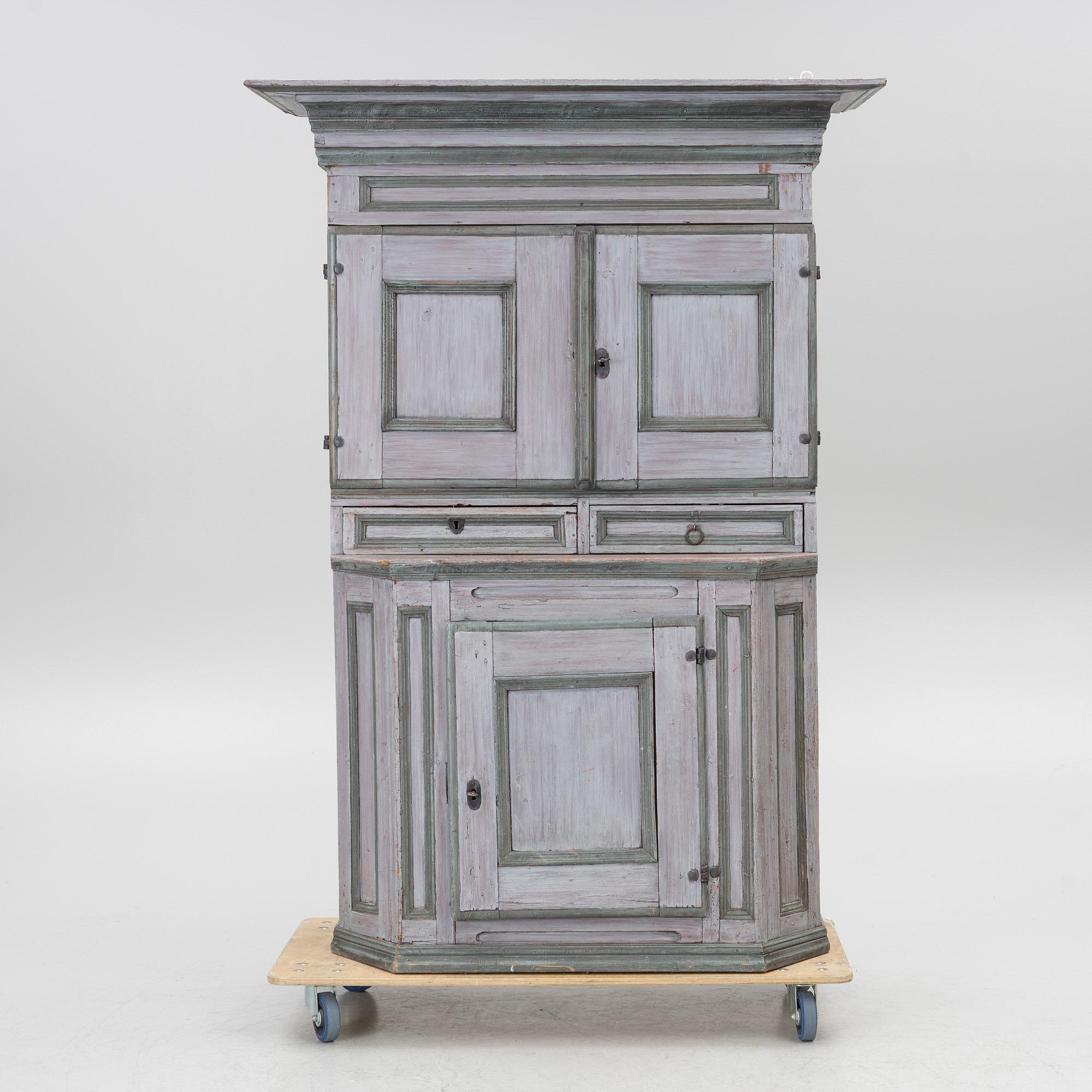 A painted cabinet, 18th century.