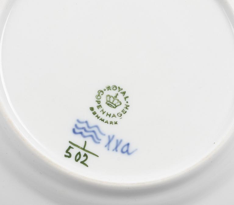 SERVISDELAR, 8 st, porslin. Royal Copenhagen, "Musselmalet".