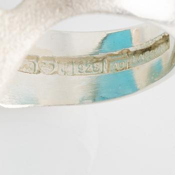 Lapponia ring silver med blått glas.
