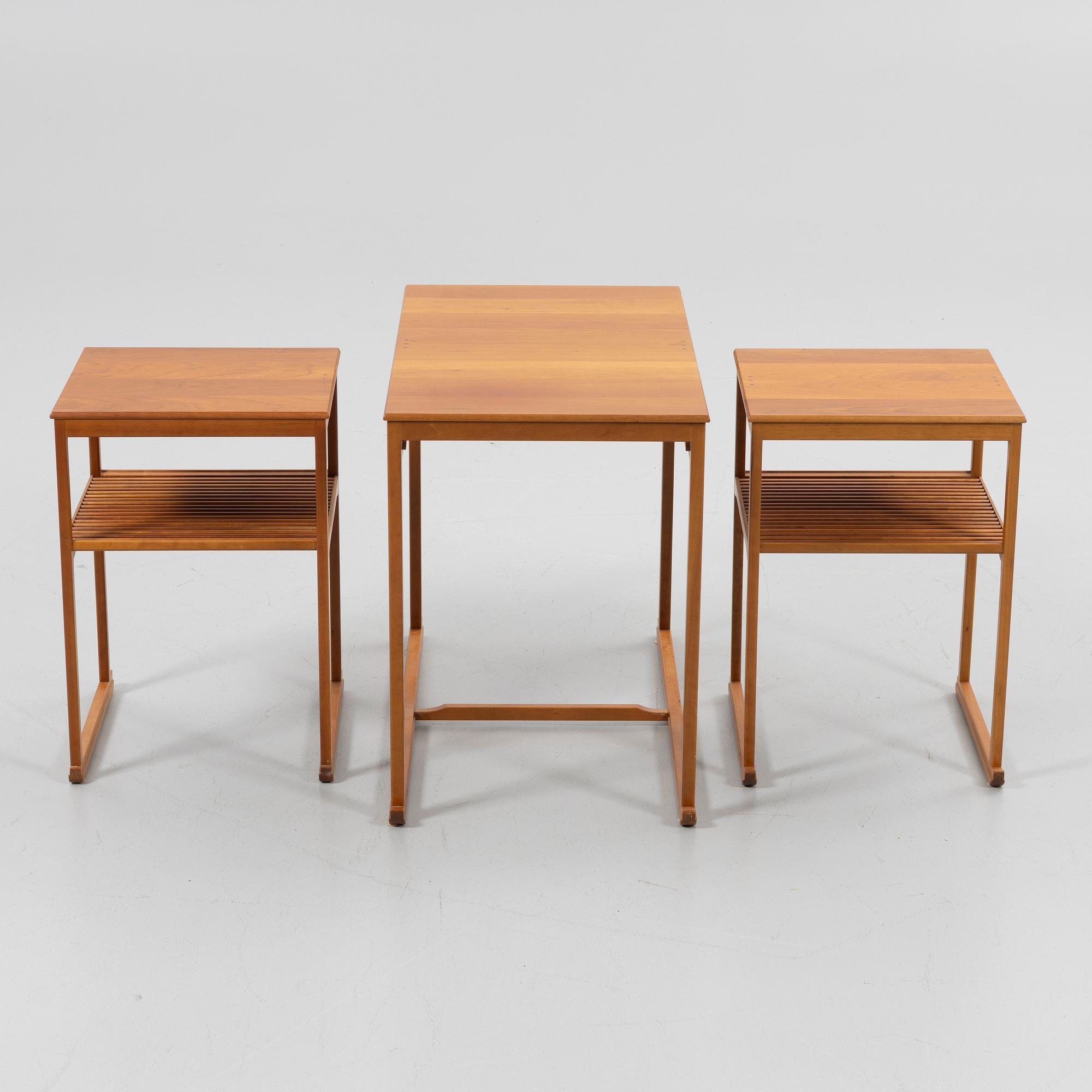 Carl Malmsten, set table 3 pieces, "The Sledge", late 20th century.