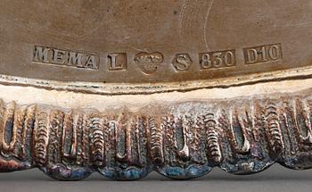PARTI SILVER, 4 delar, bland annat Mema, Lidköping, 1978. Total vikt ca 489g.