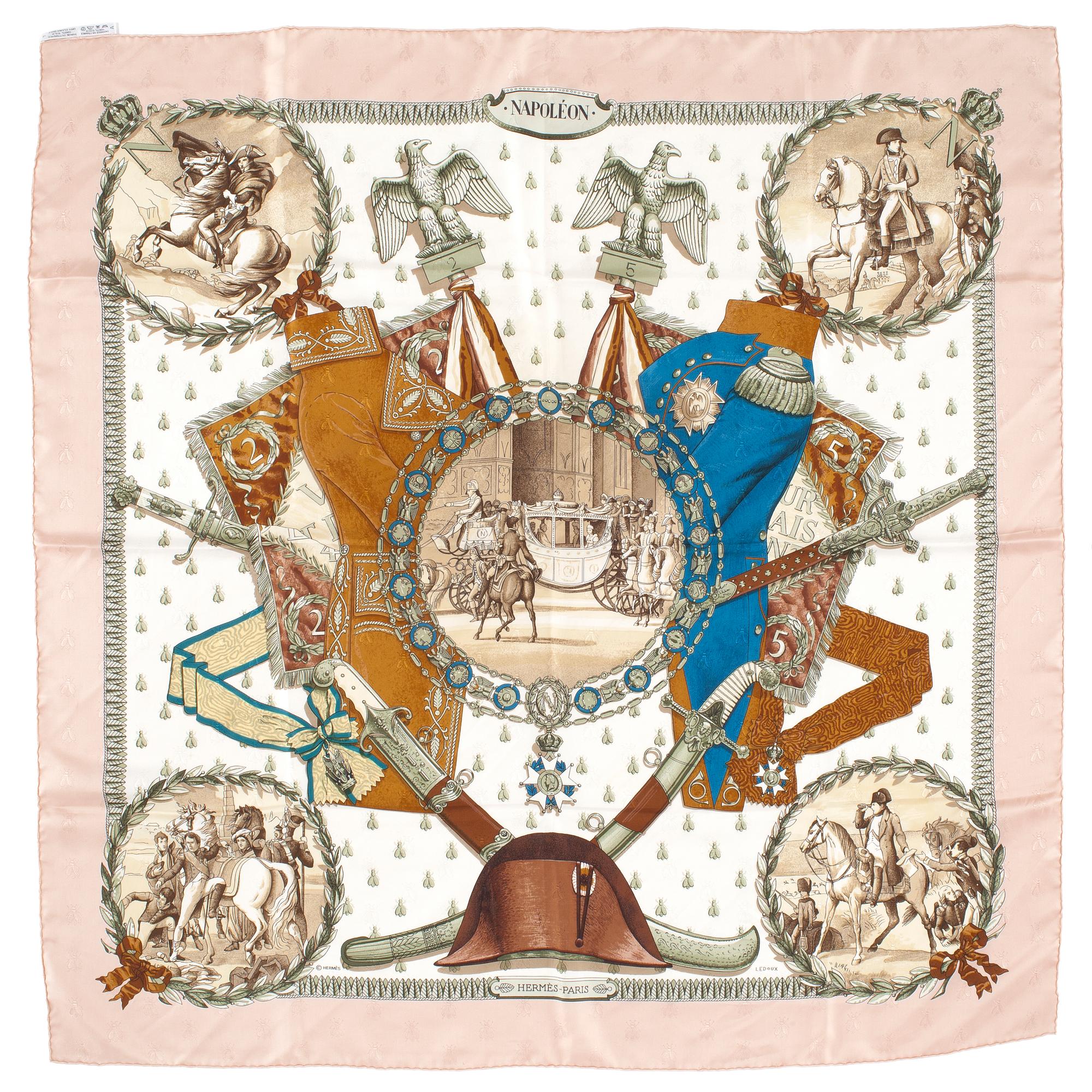HERMÈS, silk scarf, "Napoléon".