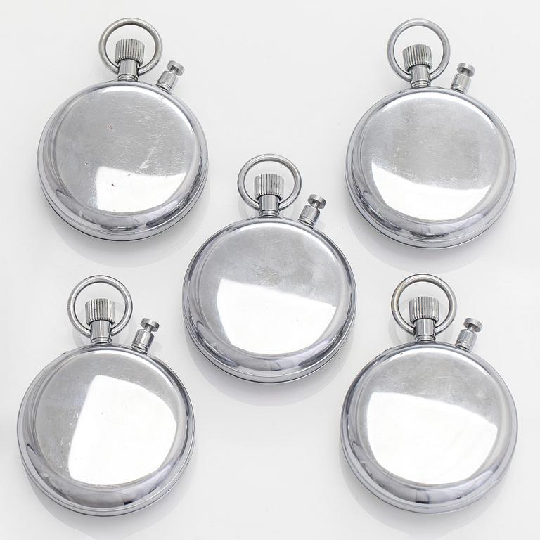 Omega, sekuntikelloja, 5 kpl, Rattrapante, kronografi, 65 mm.