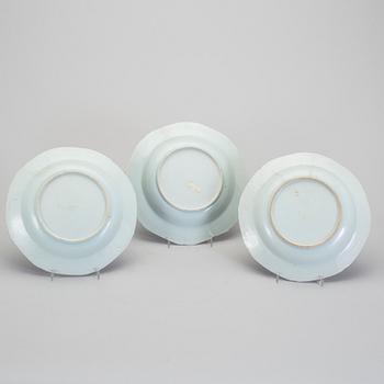 TALLRIKAR, 6 st, porslin, Qingdynastin, Qianlong (1736-95).