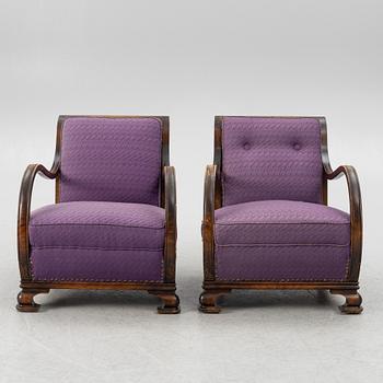 Fåtöljer, ett par, 1900-talets första hälft.