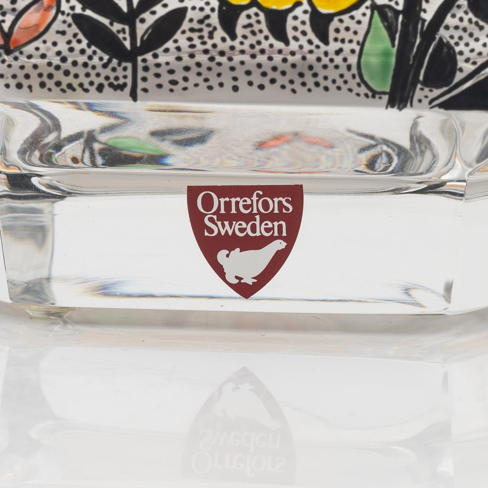 Gunnar Cyrén, a glass bowl, 'Leopardlek', Orrefors Gallery, 1/25, 1990.