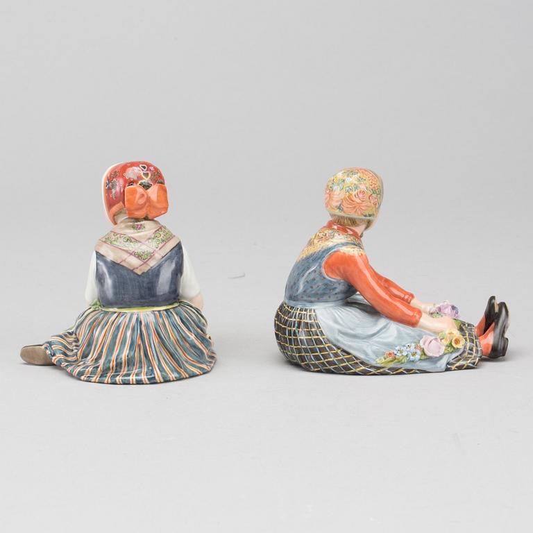 A set of two Royal Copenhagen porcelain figurines, early 20th century.