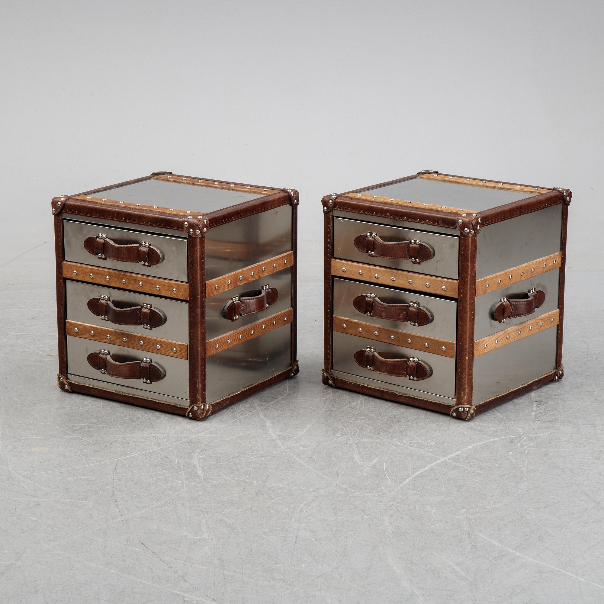 A pair of contemporary side tables.