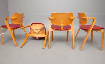 STOLAR, 8 st, "Aslak" design Ilmari Tapiovaara, modellen formgiven 1958.